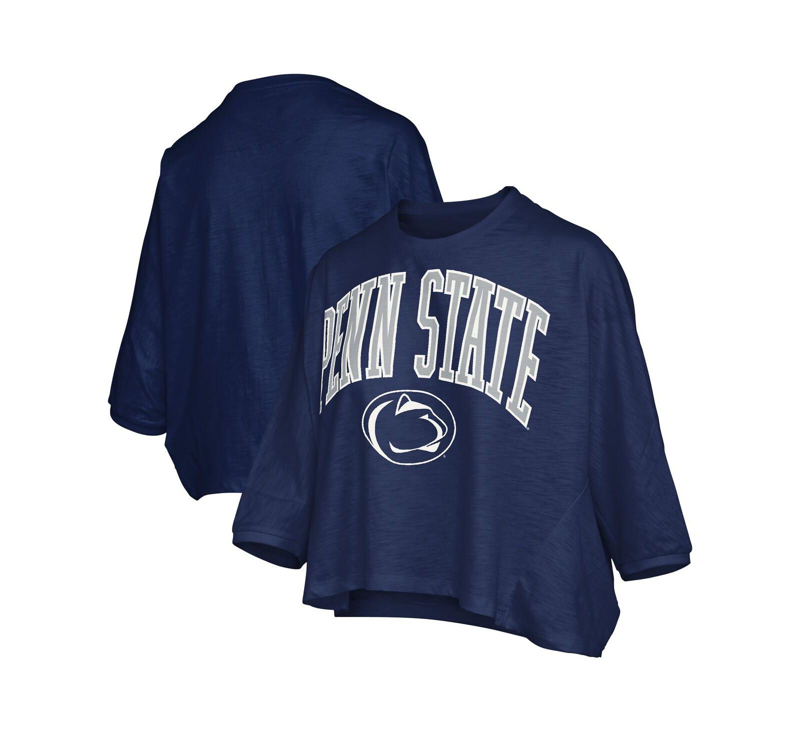 Женская оверсайз футболка Pressbox Navy Penn State Nittany Lions Midi Arch Over Logo