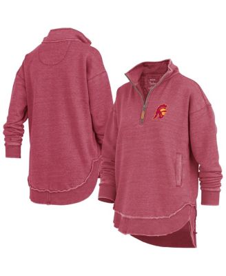 Pressbox Women's Cardinal USC Trojans Northfork Sojourn Poncho Quarter-Zip Sweatshirt
