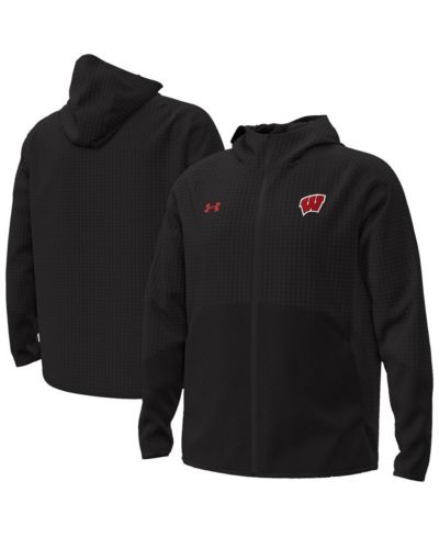 Мужская куртка Under Armour Wisconsin Badgers Unstoppable Raglan, черная, на молнии