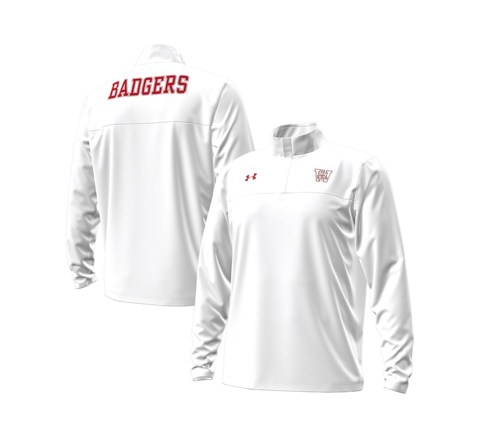 Under Armour Men's White Wisconsin Badgers 1980 Throwback Game Quarter-Zip Sweatshirt