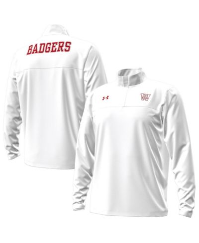 Under Armour Мужская толстовка Wisconsin Badgers 1980 Throwback Game Quarter-Zip, белая