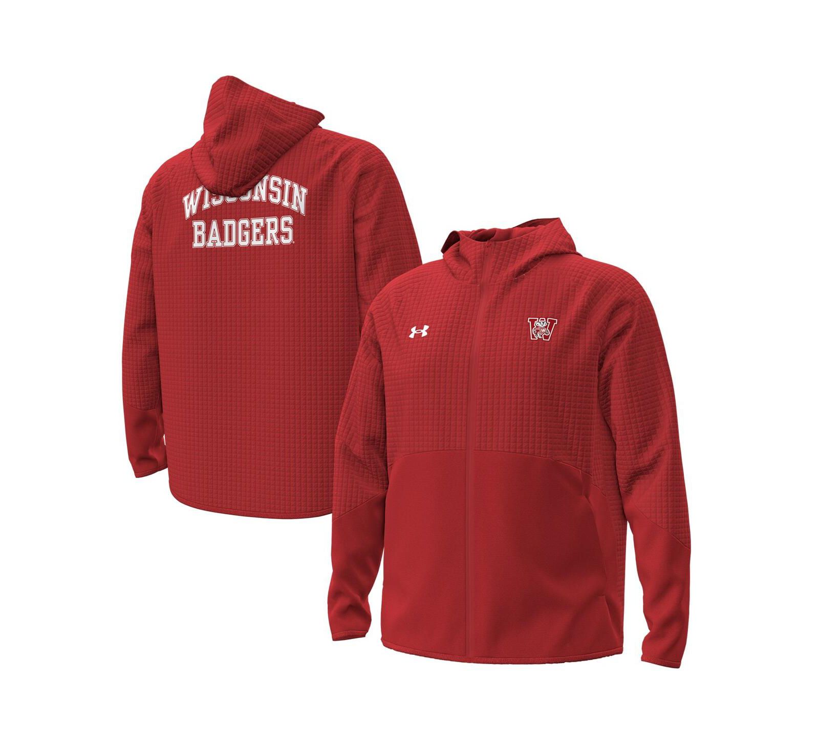 Under Armour Men's Red Wisconsin Badgers 1980 Throwback Unstoppable Fleece Full-Zip Jacket