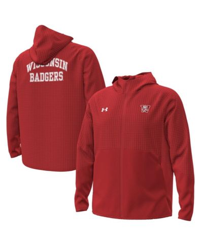 Under Armour Мужская флисовая куртка Unstoppable Full-Zip с ретро-принтом Wisconsin Badgers 1980 красного цвета
