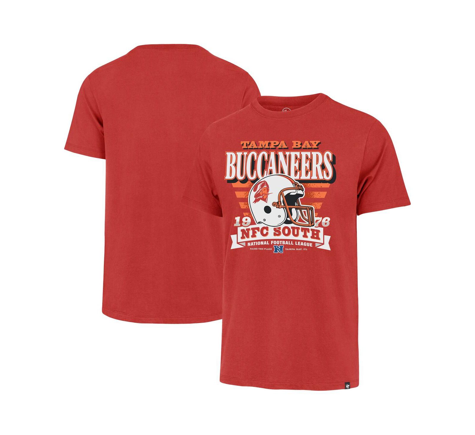 '47 Brand Men's Red Tampa Bay Buccaneers Stripe Splash Franklin Throwback T-Shirt