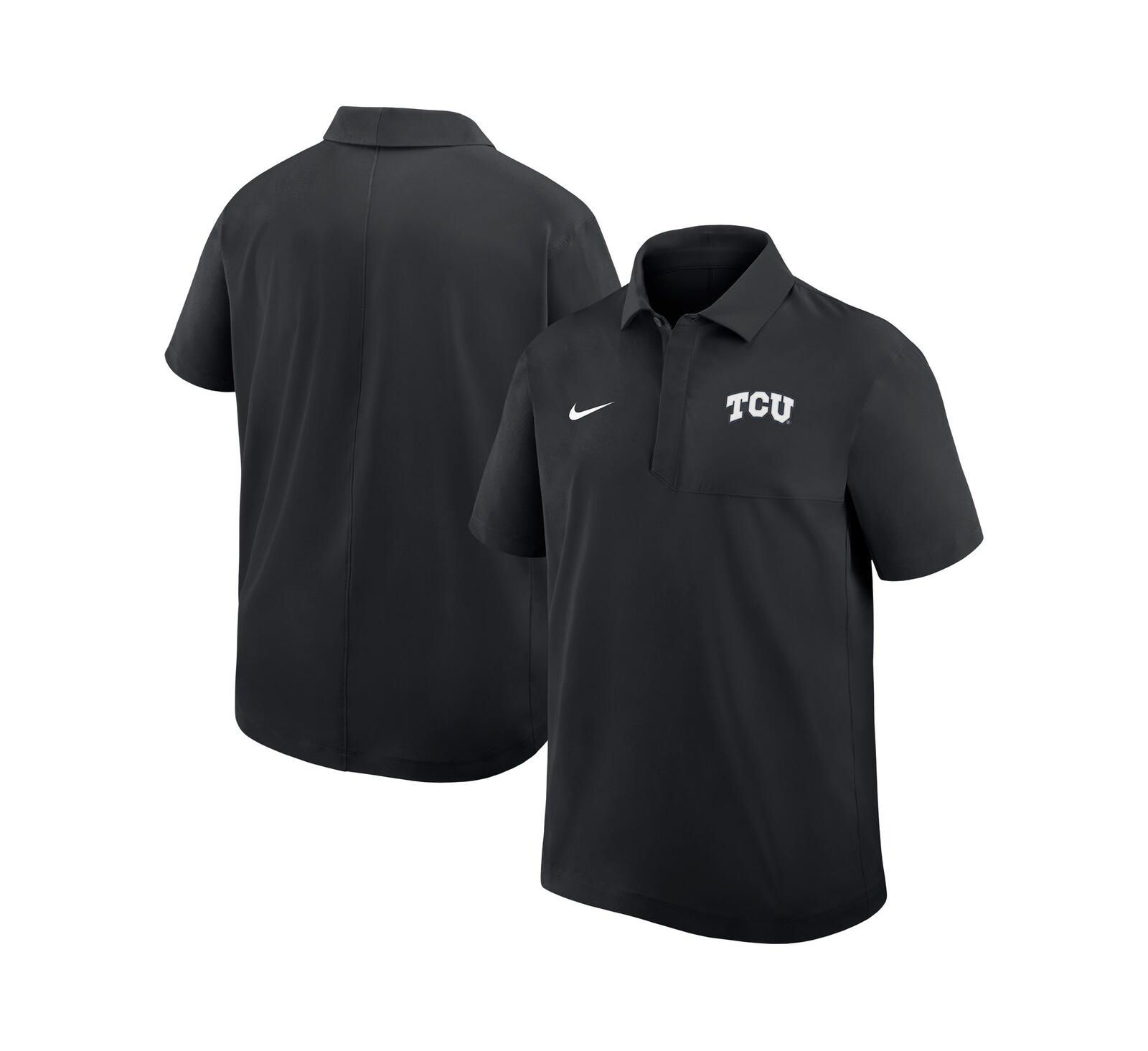 Nike Мужская рубашка-поло TCU Horned Frogs Woven Dri-FIT черного цвета