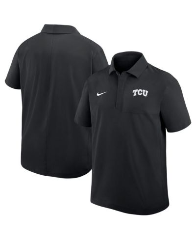 Nike Men's Black TCU Horned Frogs Woven Dri-FIT Polo Shirt