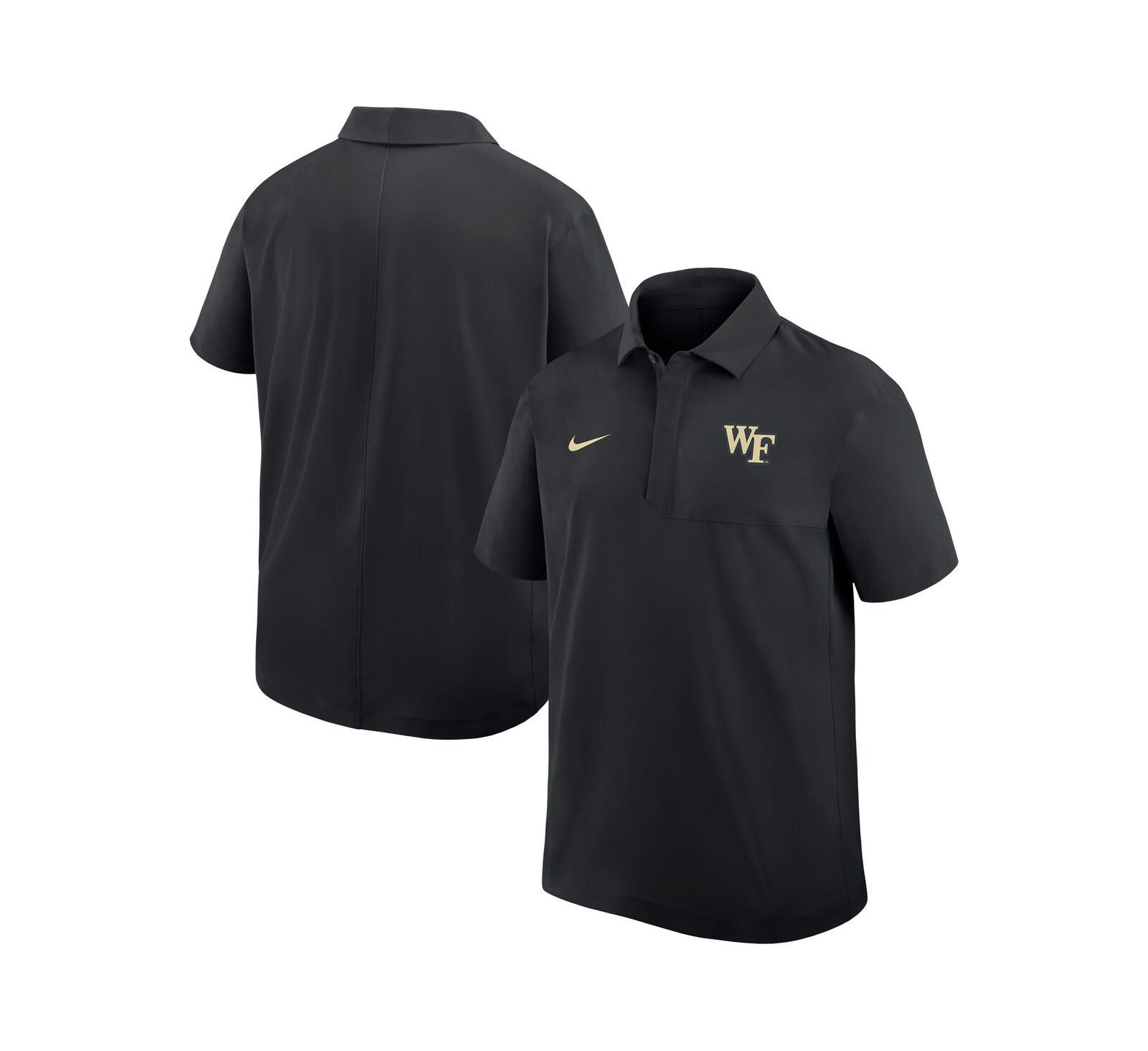 Nike Men's Black Wake Forest Demon Deacons Woven Dri-FIT Polo Shirt