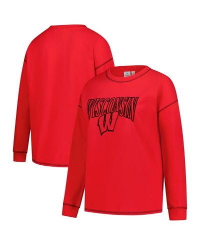 Женская толстовка Fanatics Red Wisconsin Badgers Plus Size с контрастной прошивкой