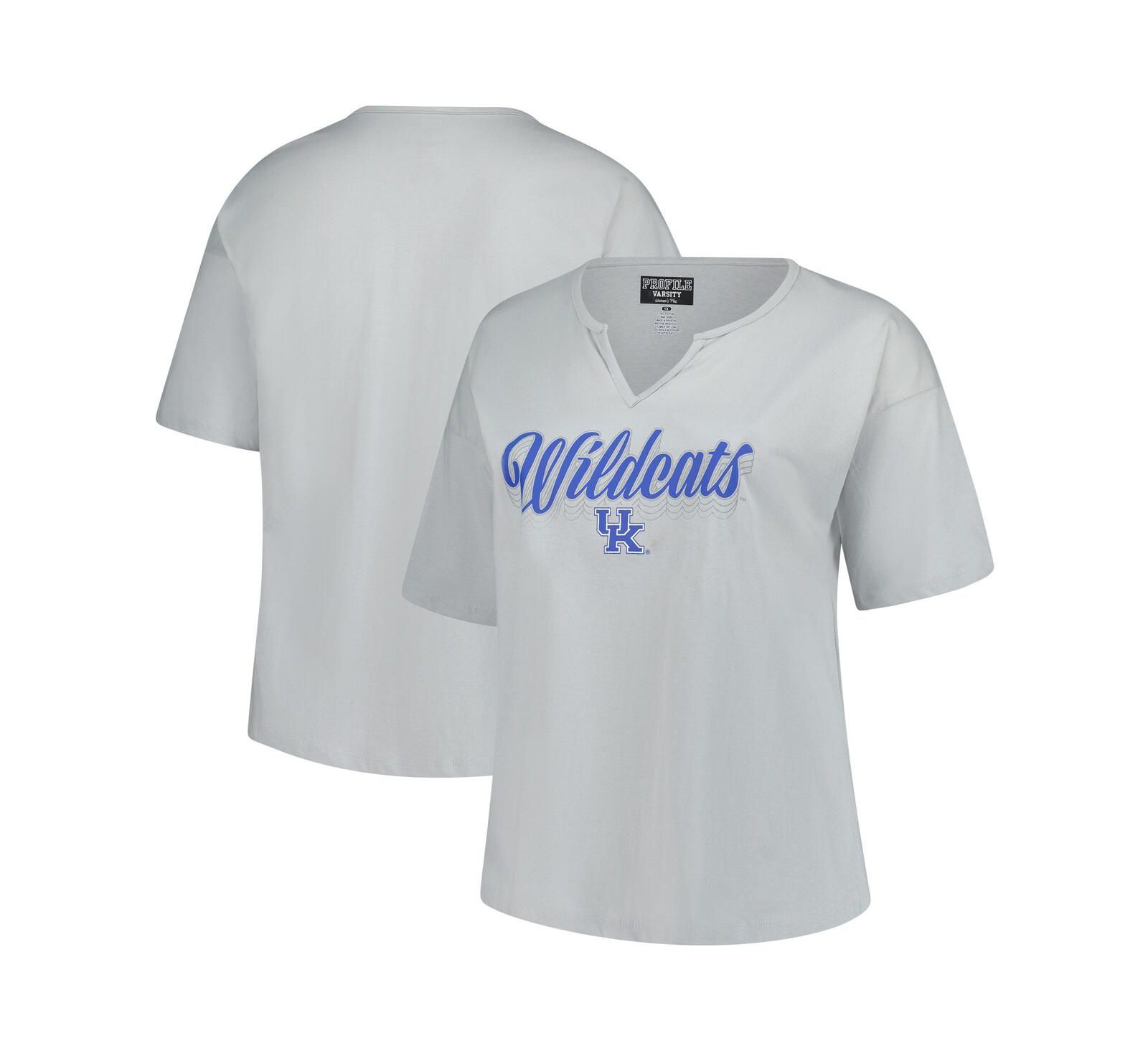 Fanatics Женская футболка Winning Gear Notch Neck Gray Kentucky Wildcats Plus Size