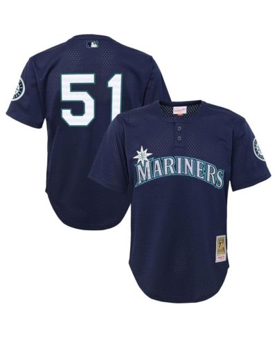Джерси Mitchell & Ness Big Boys and Girls Ichiro Suzuki Navy Seattle Mariners Cooperstown Collection Mesh Batting Practice