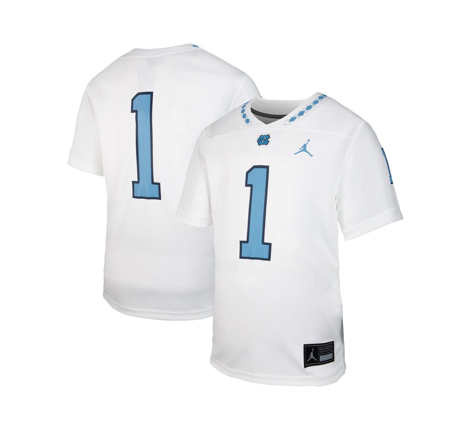 Детская джерси Jordan North Carolina Tar Heels Untouchable Replica Game в белом цвете