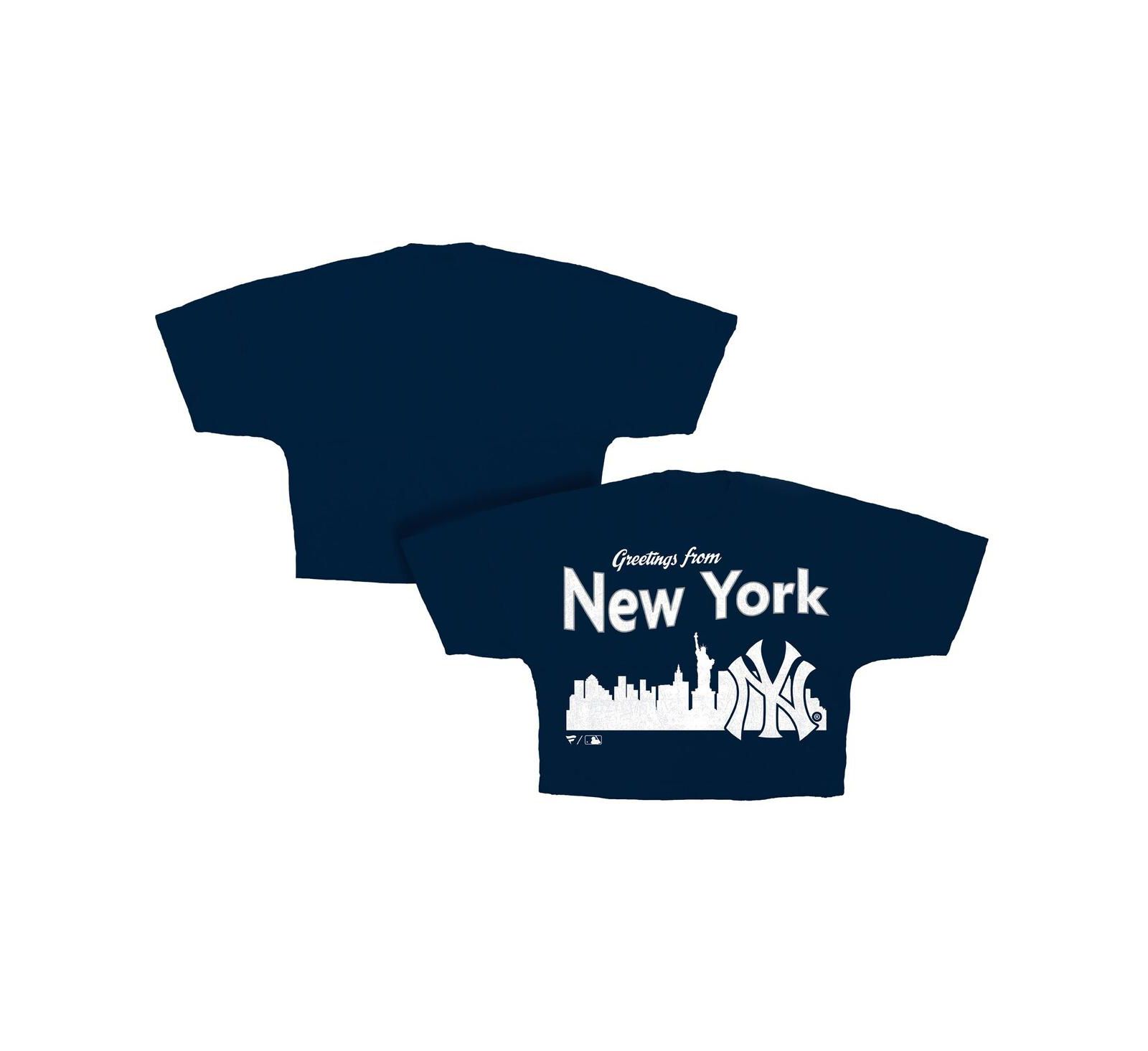 Женский укороченный T-shirt Fanatics New York Yankees Skyline Navy