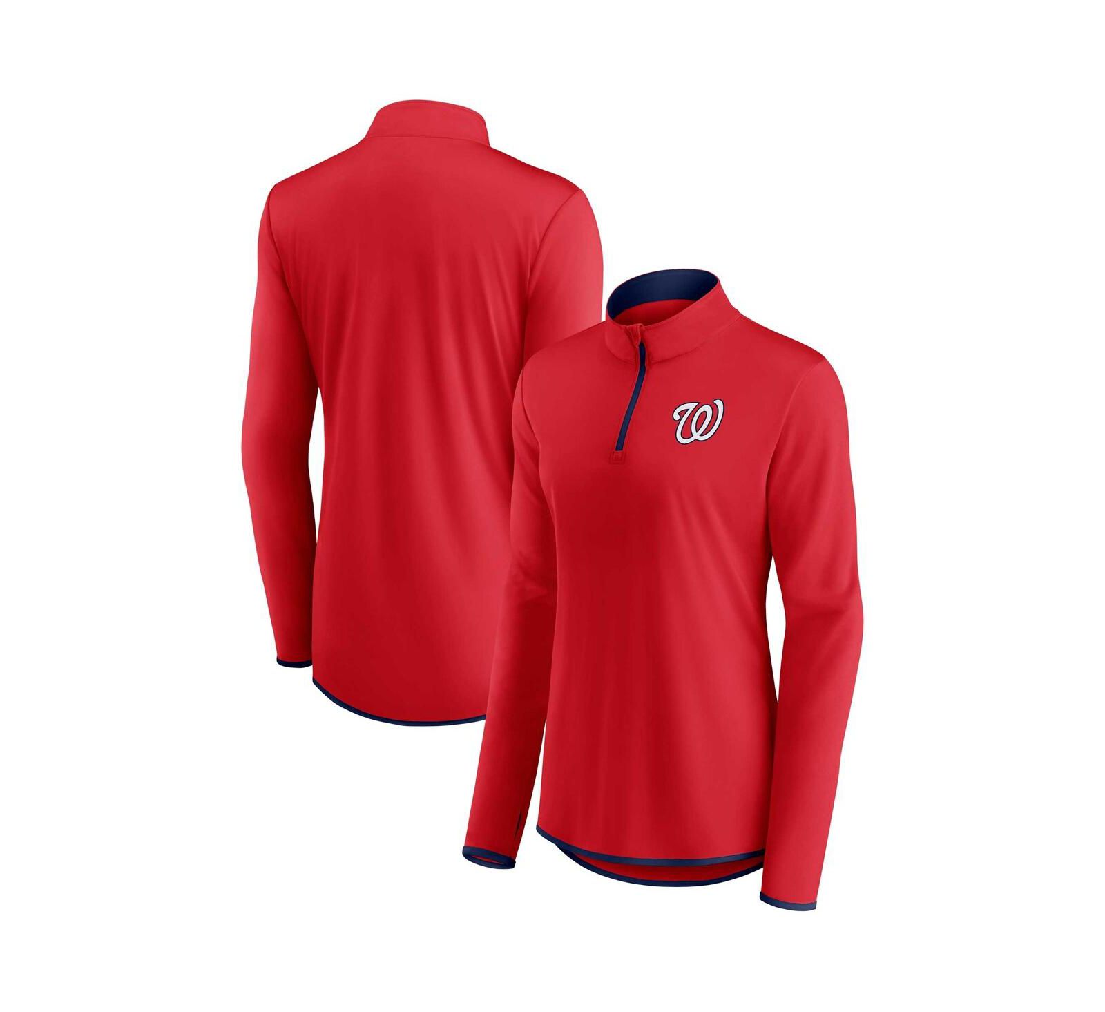 Fanatics Women's Red Washington Nationals Corner Quarter-Zip Sweatshirt