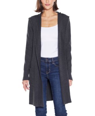 Belldini  Women's Hooded Novelty-Stitch Coatigan Sweater