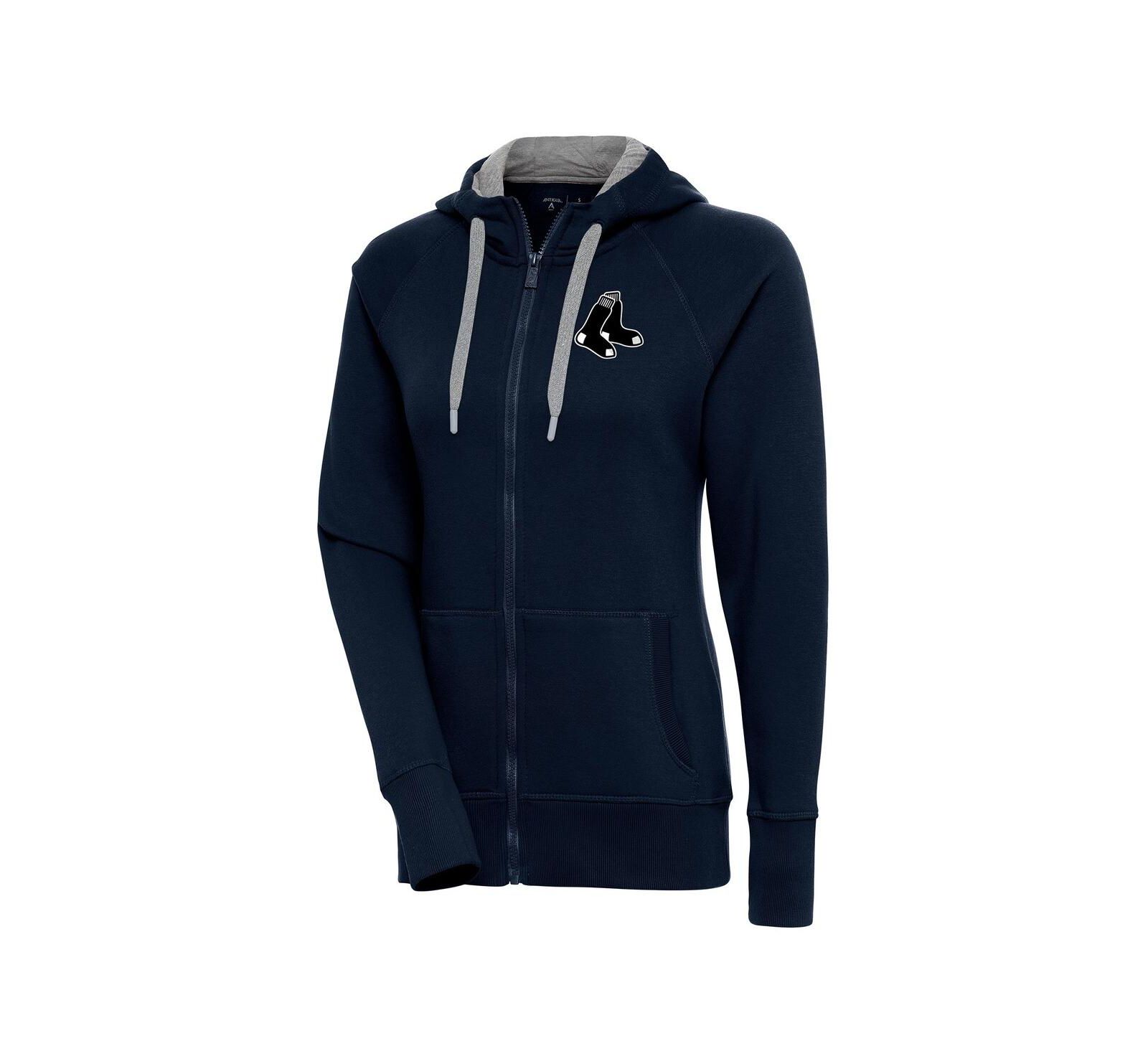 Antigua Мужской Navy Boston Red Sox Brushed Metallic Victory Full-Zip Hoodie