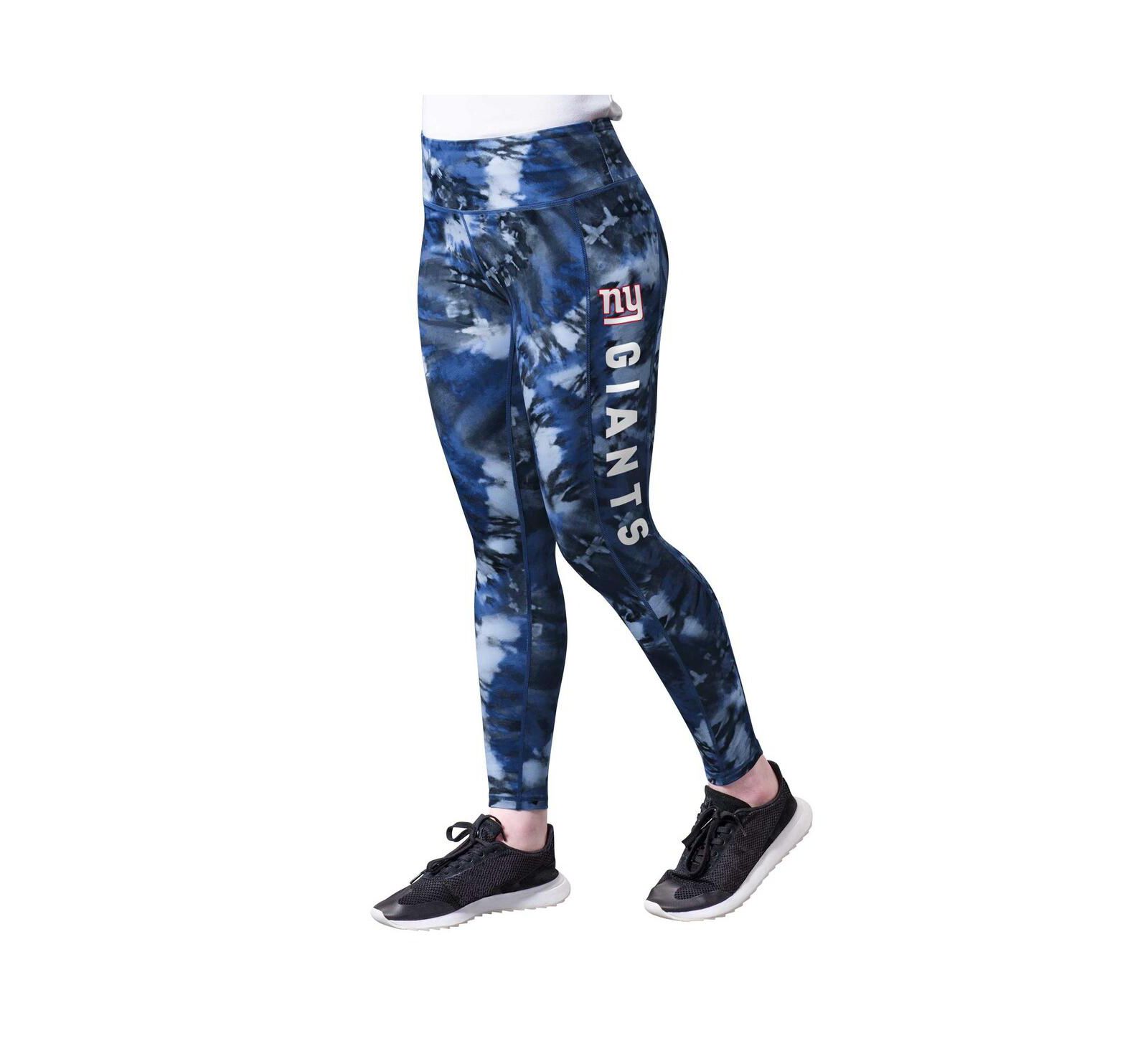 MSX by Michael Strahan Women's Navy New York Giants Aubrey Tie-Dye Leggings