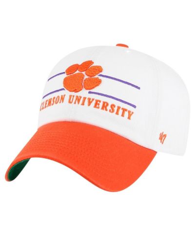 Мужская белая кепка '47 Brand Clemson Tigers Gridiron Clean Up, регулируемая