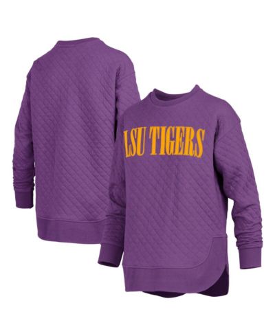 Pressbox Женское худи LSU Tigers с длинным рукавом, фиолетовое, стеганое