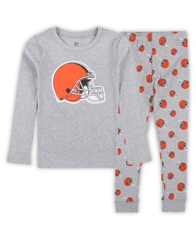 Детский комплект из футболки с длинным рукавом и брюк Outerstuff Heather Gray Cleveland Browns