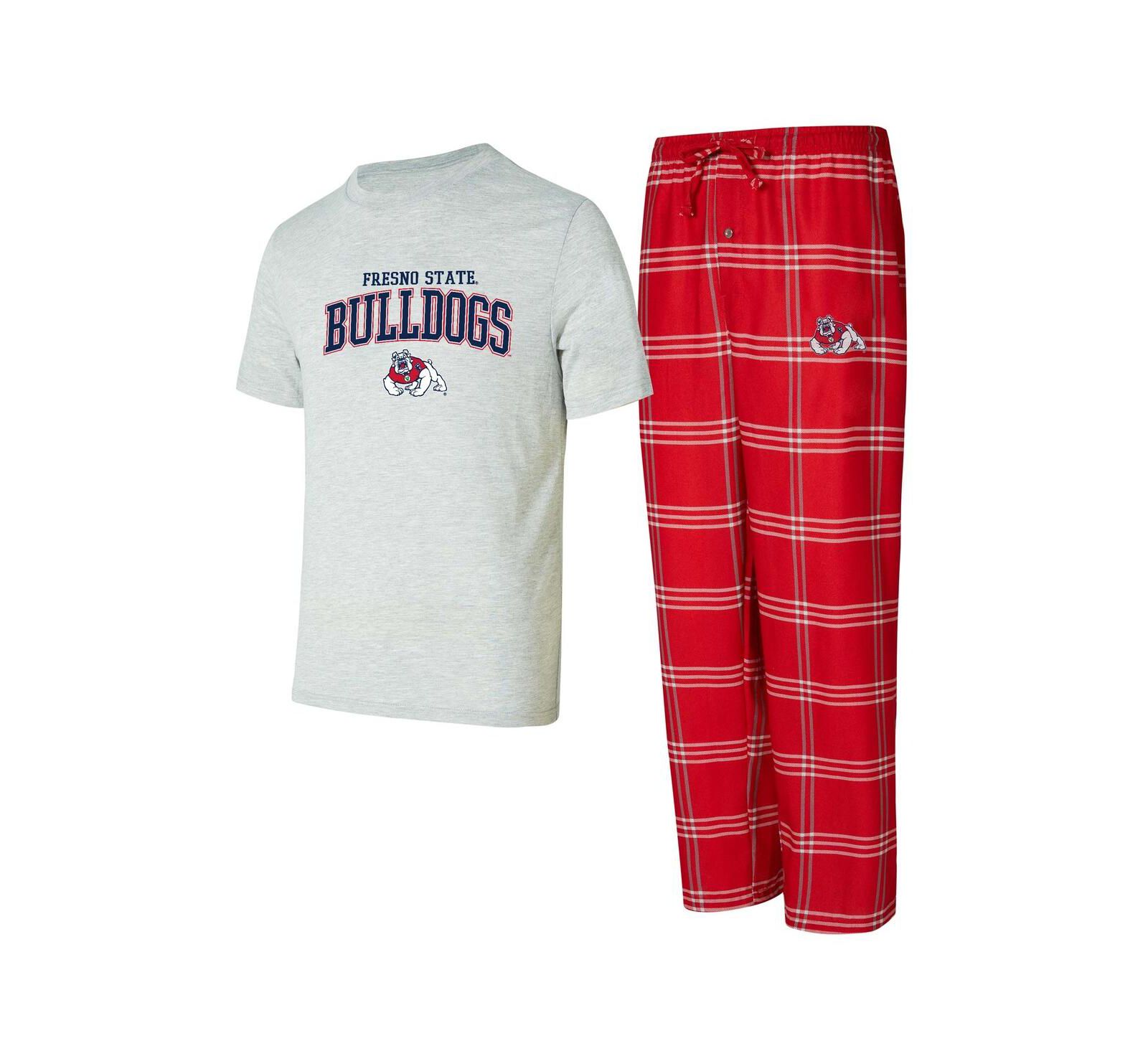 Мужской комплект для сна Concepts Sport Fresno State Bulldogs: топ и брюки, серый/красный