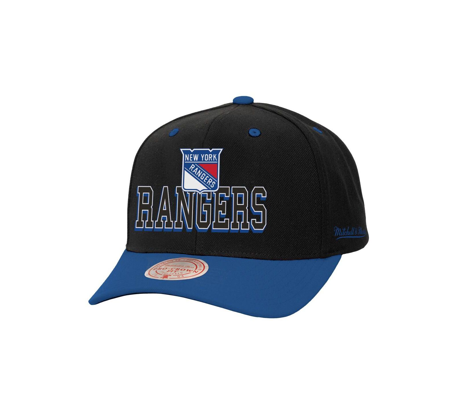 Мужская кепка Mitchell & Ness New York Rangers, черная/синяя, регулируемая