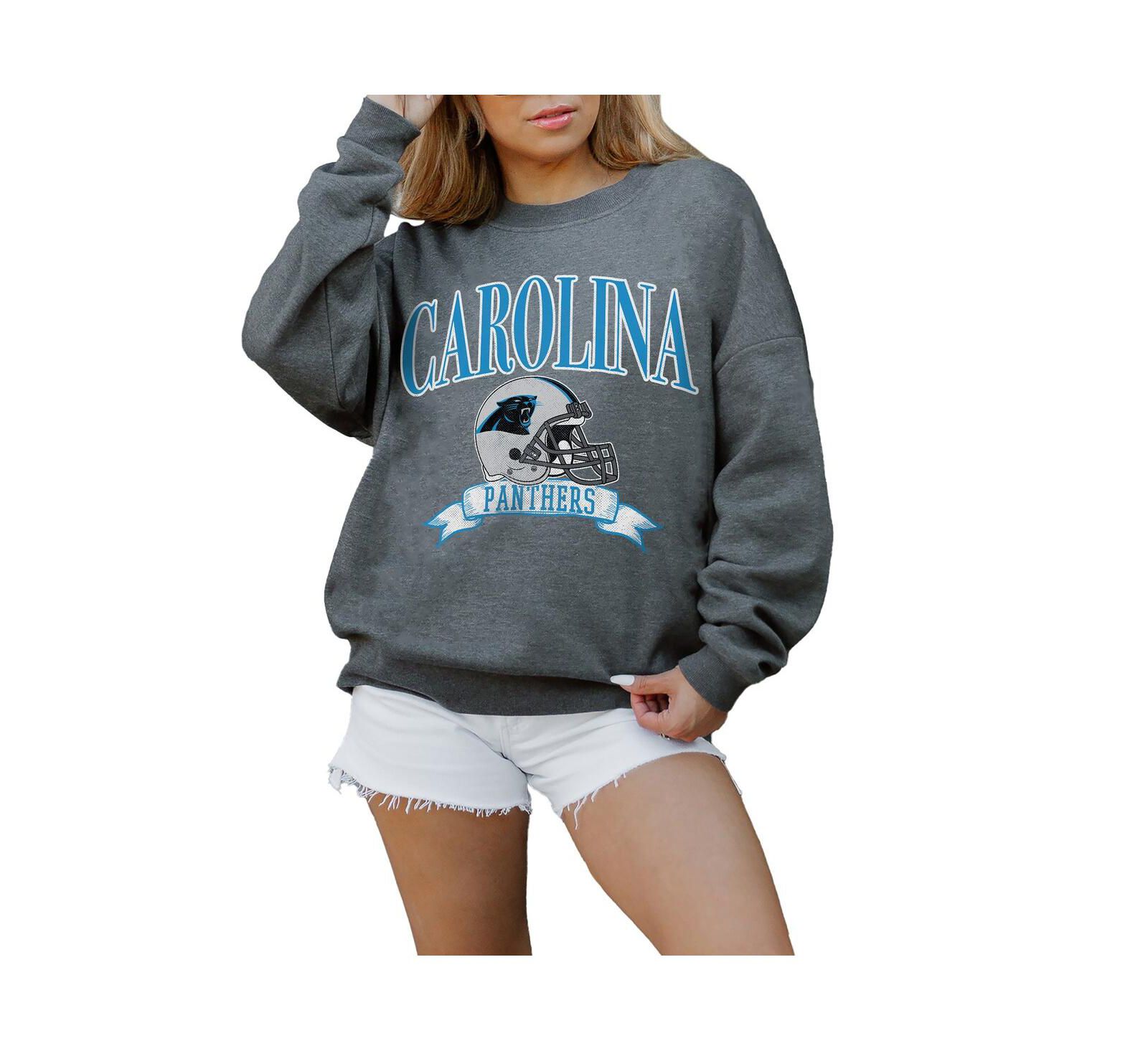 Женская флисовая толстовка Gameday Couture Charcoal Carolina Panthers Oversized Seal The Deal