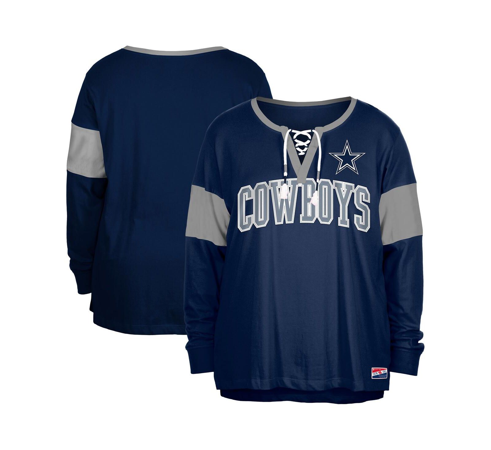 New Era Женский лонгслив с логотипом Dallas Cowboys Plus Size
