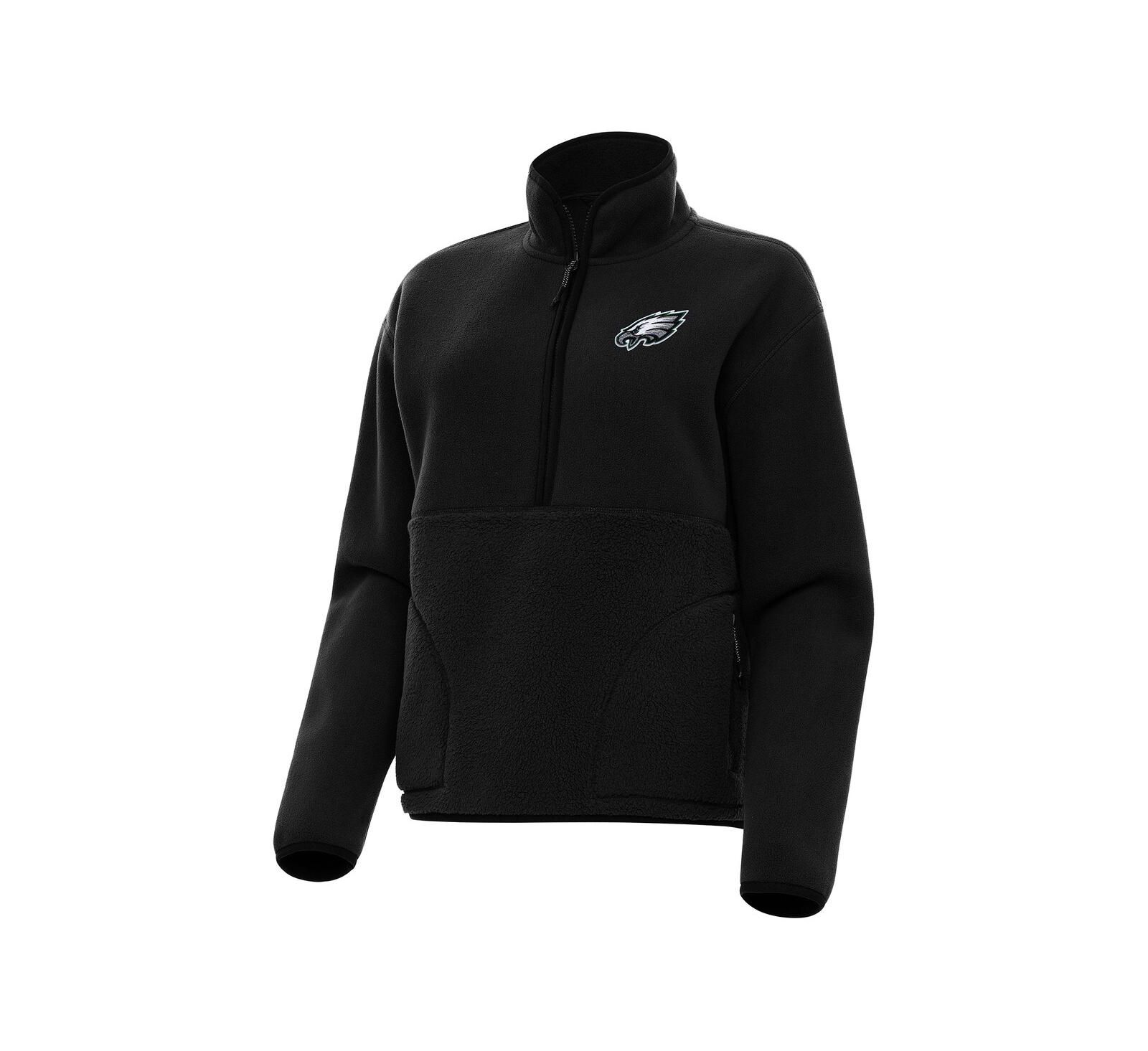 Свитшот Antigua Women's Black Philadelphia Eagles Figure Half-Zip