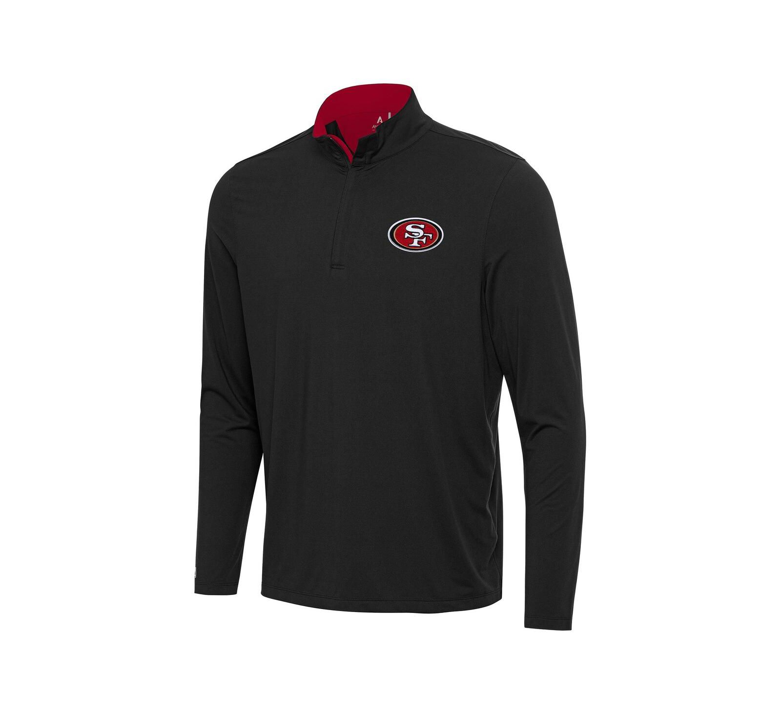 Мужская толстовка Antigua San Francisco 49ers Content Quarter-Zip, черная/алая