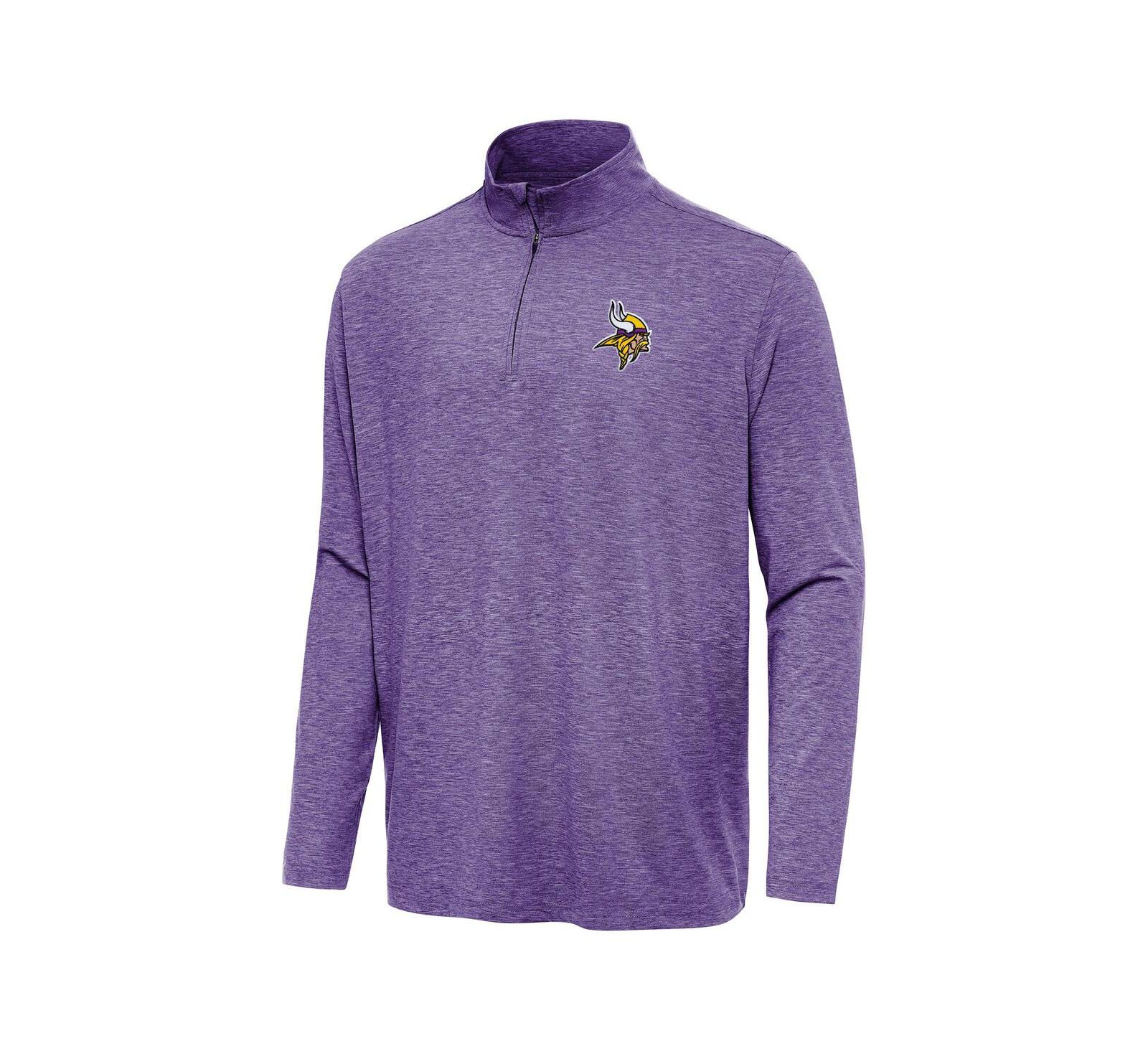 Antigua Men's Heather Purple Minnesota Vikings Hunk Quarter-Zip Jacket