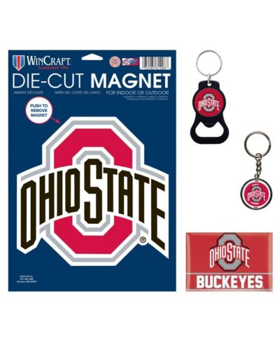 Wincraft Ohio State Buckeyes 4-Pack Key Rings and Magnets Set