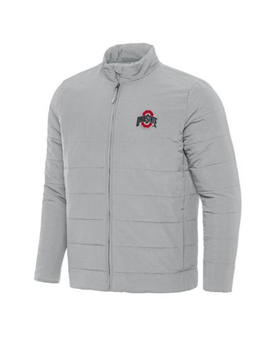Мужская пуховая куртка Antigua Ohio State Buckeyes Swelter Full-Zip, серая