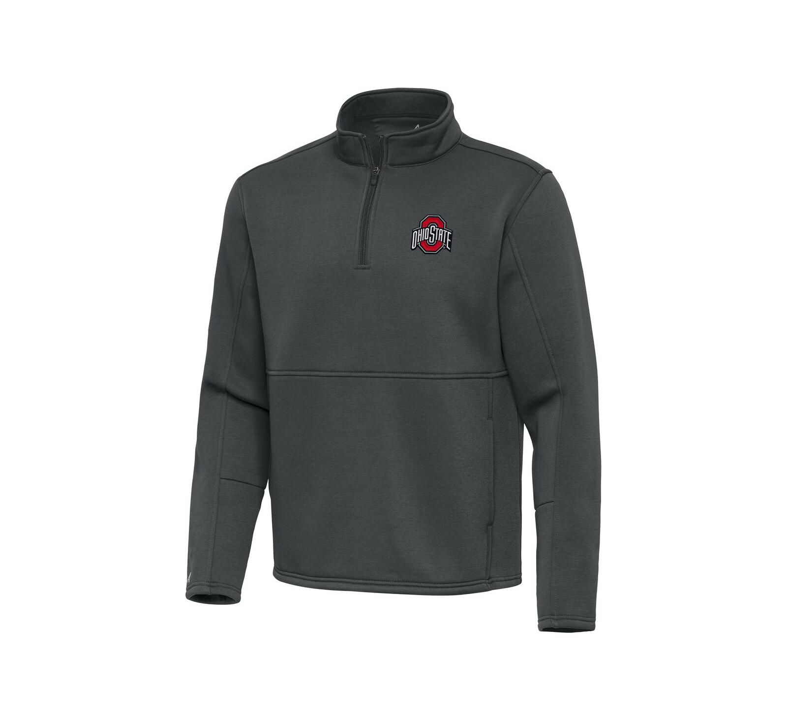 Antigua Men's Gray Ohio State Buckeyes Twist Quarter-Zip Pullover Jacket