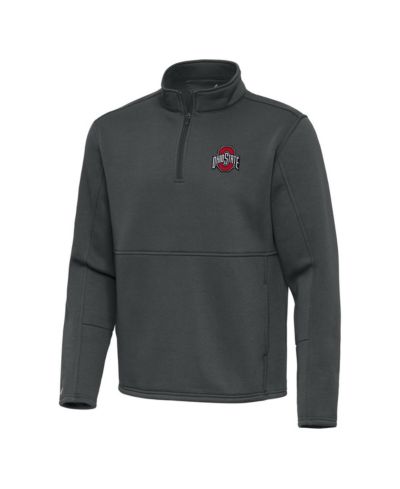 Мужская ветровка Antigua Gray Ohio State Buckeyes Twist с молнией на четверть