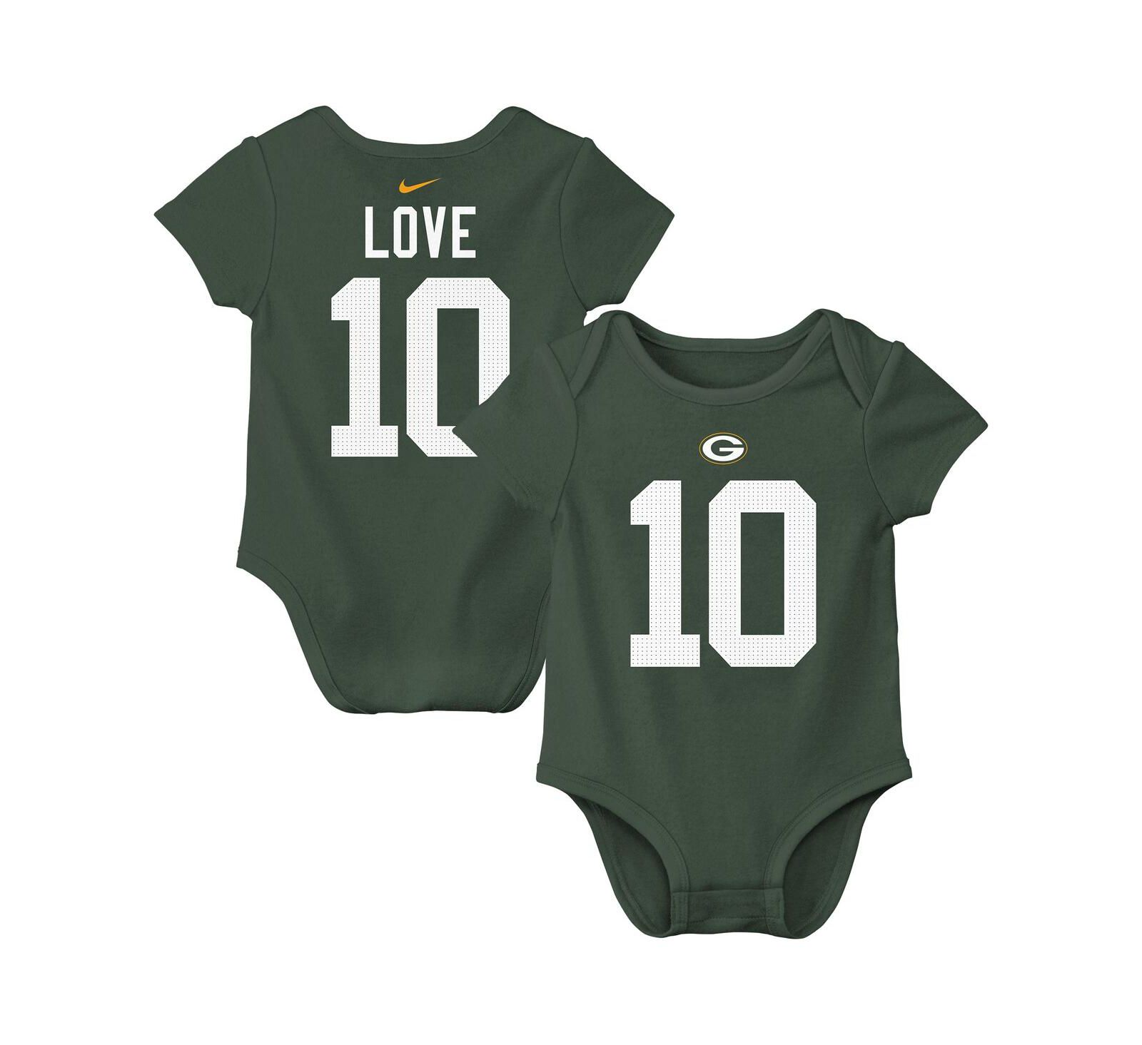 Nike Детский боди Jordan Love Green Bay Packers с именем и номером игрока