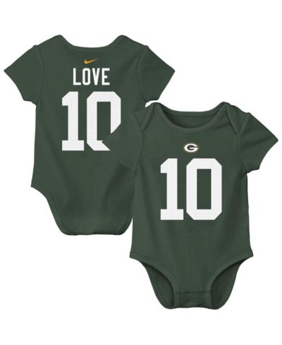 Nike Baby Boys and Girls Jordan Love Green Bay Packers Player Name & Number Bodysuit