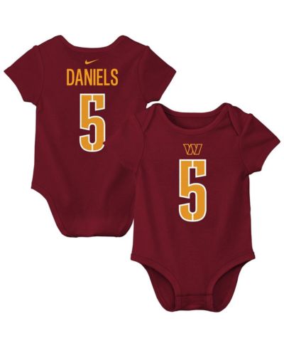 Nike Baby Boys and Girls Jayden Daniels Burgundy Washington Commanders Player Name & Number Bodysuit