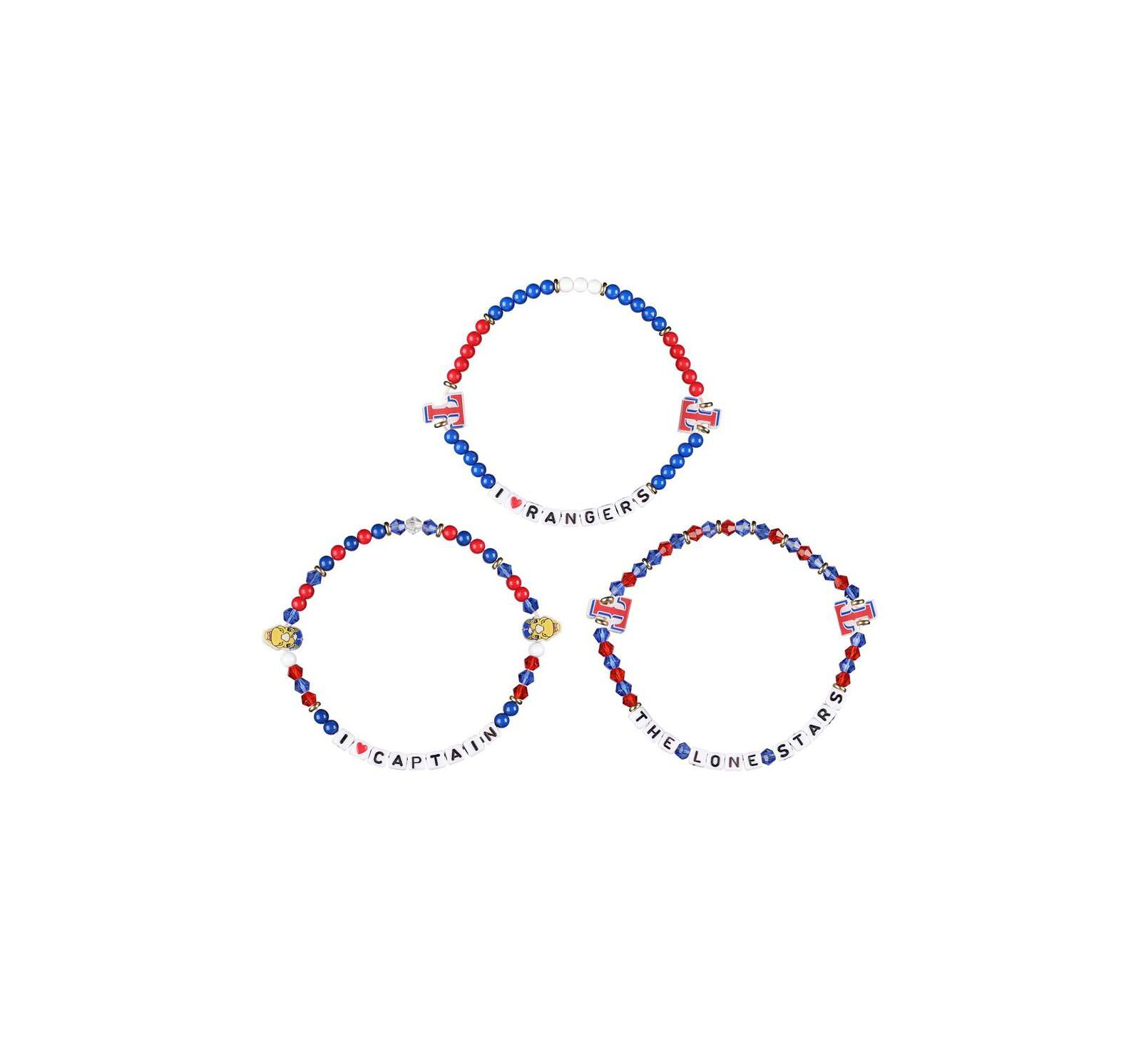 FOCO Texas Rangers Friendship Bracelet, Set of 3