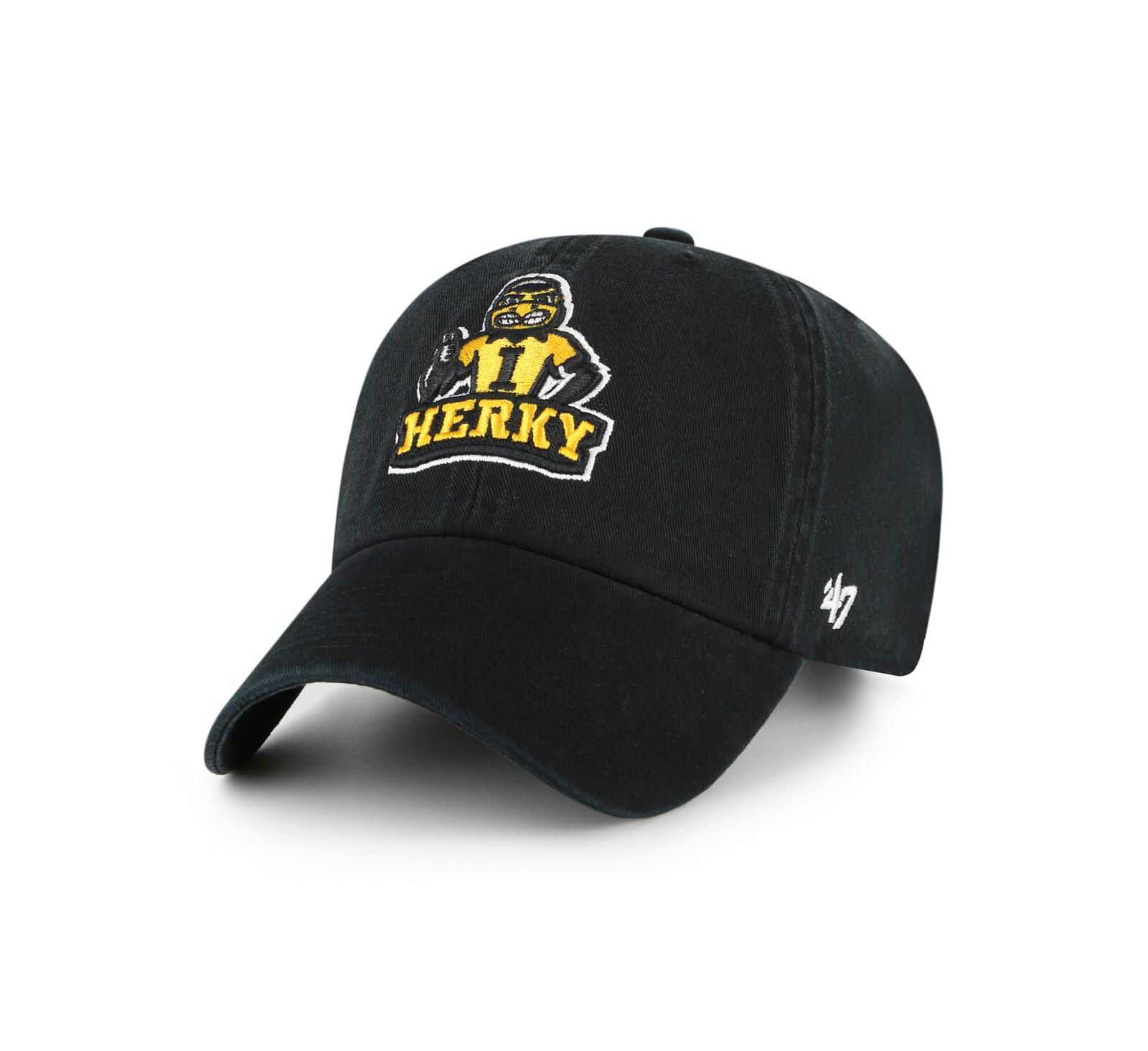 Кепка '47 Brand Big Boys and Girls Black Iowa Hawkeyes Clean Up Adjustable