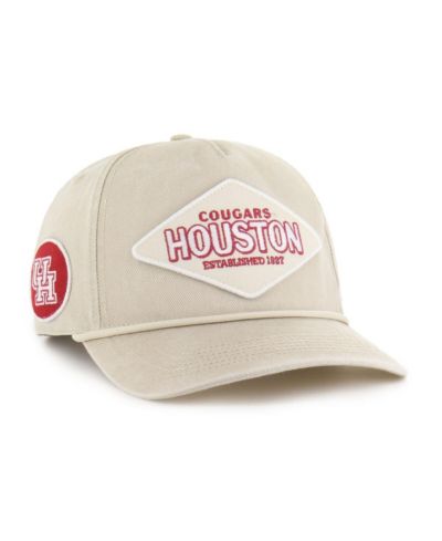 '47 Brand Мужская и Женская регулируемая кепка Houston Cougars Outdoorsmen Cairn Hitch кремового цвета