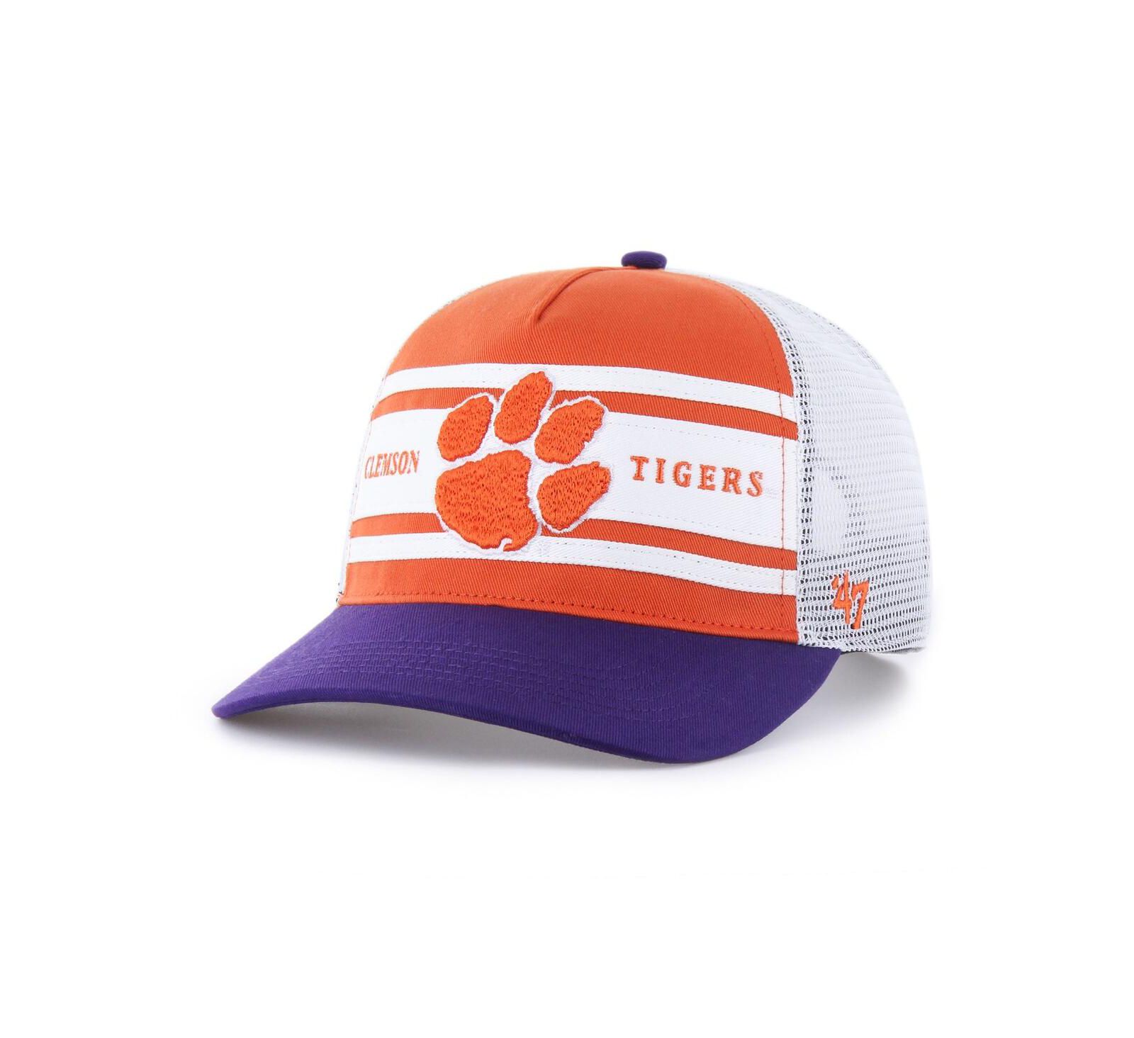 Кепка '47 Brand Big Boys and Girls Orange/Purple Clemson Tigers Super Stripe Hitch Adjustable Trucker Hat