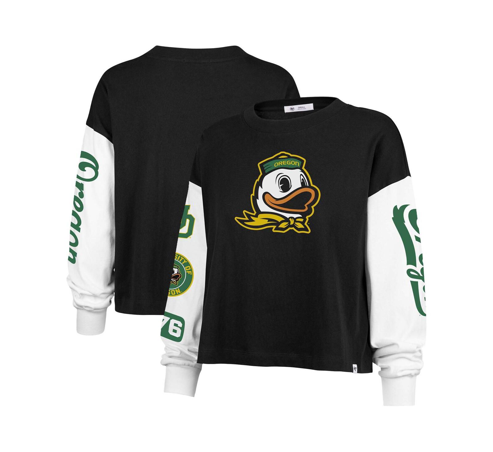 Женская футболка '47 Brand Black Oregon Ducks Sydney Long Sleeve T-Shirt