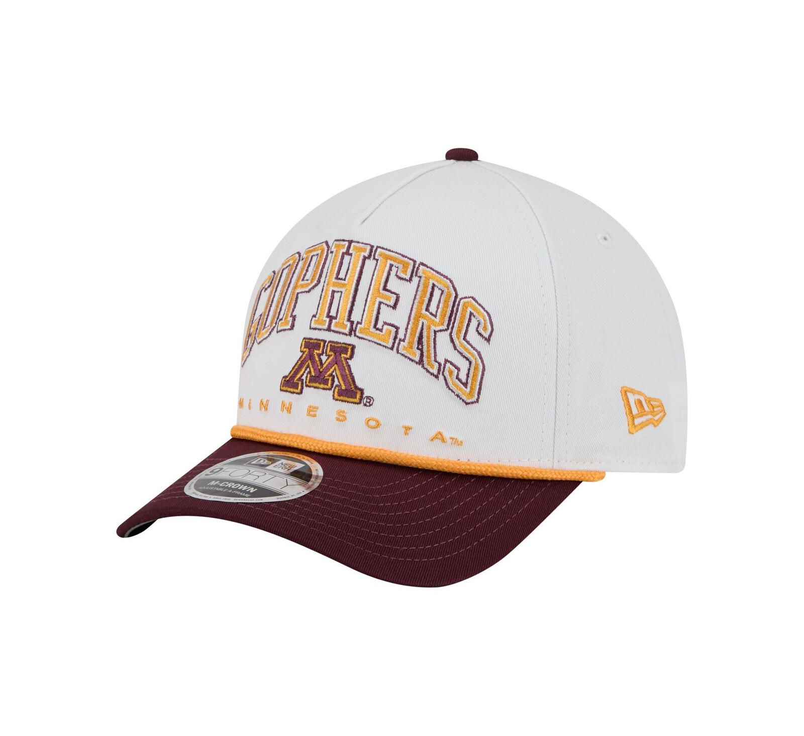 New Era мужская кепка 9FORTY A-Frame M-Crown регулируемая, двухцветная Minnesota Golden Gophers Arch, белая/бордовая