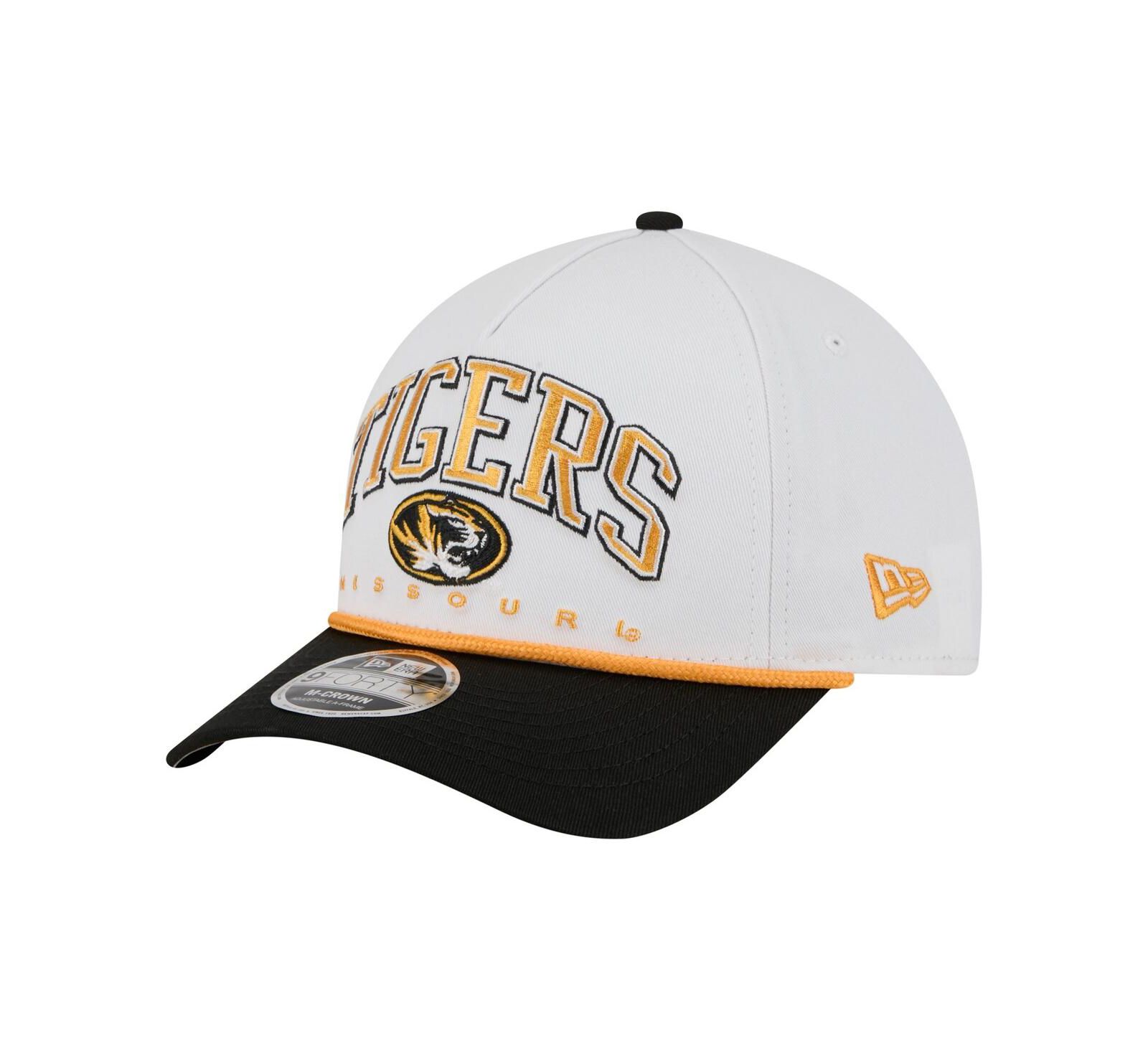 New Era Men's White/Black Missouri Tigers Arch Two-Tone Rope 9FORTY A-Frame M-Crown Adjustable Hat