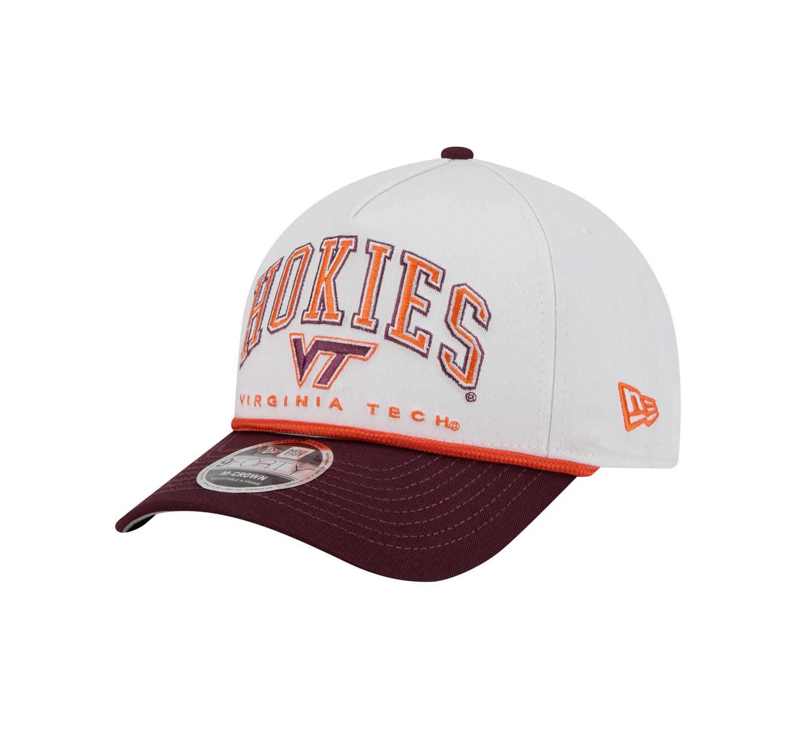 Мужская кепка New Era Virginia Tech Hokies Arch Two-Tone Rope 9FORTY A-Frame M-Crown регулируемая