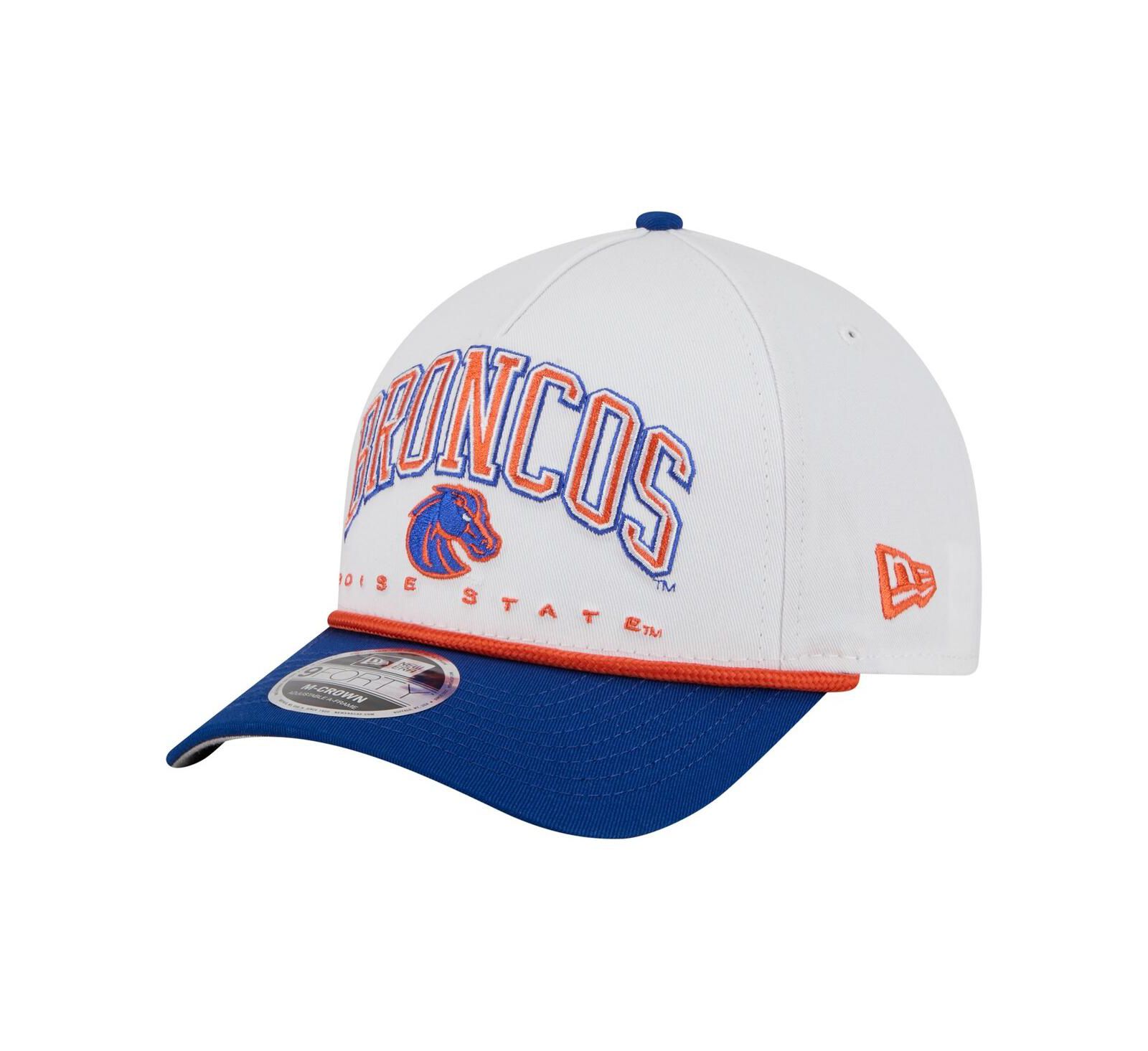 Мужская кепка New Era Boise State Broncos Arch Two-Tone Rope 9FORTY A-Frame M-Crown регулируемая белая/royal
