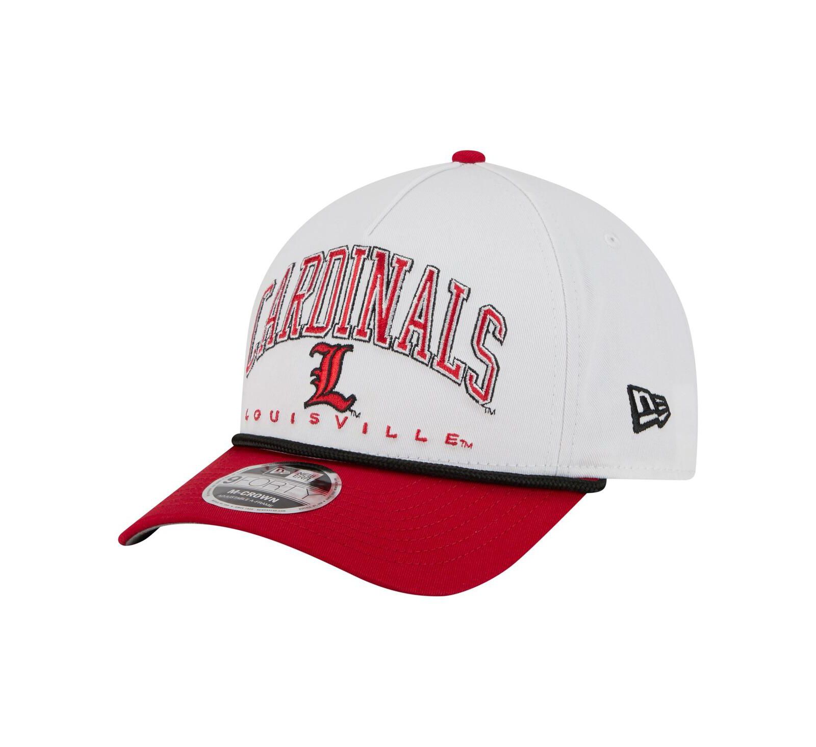 Кепка New Era Men's White/Red Louisville Cardinals Arch Two-Tone 9FORTY A-Frame