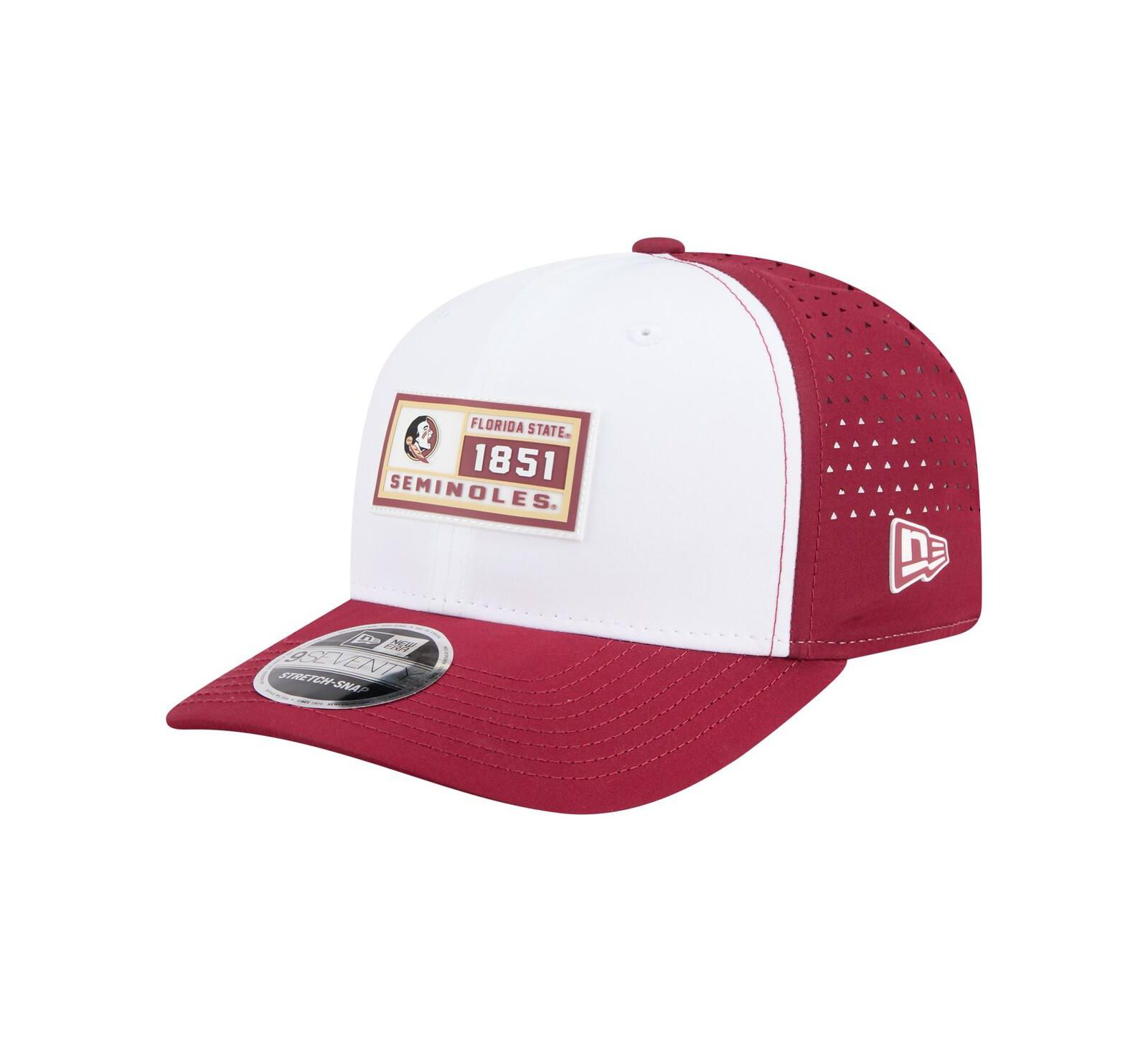 New Era Men's White/Garnet Florida State Seminoles Perforated Patched 9SEVENTY Adjustable Hat