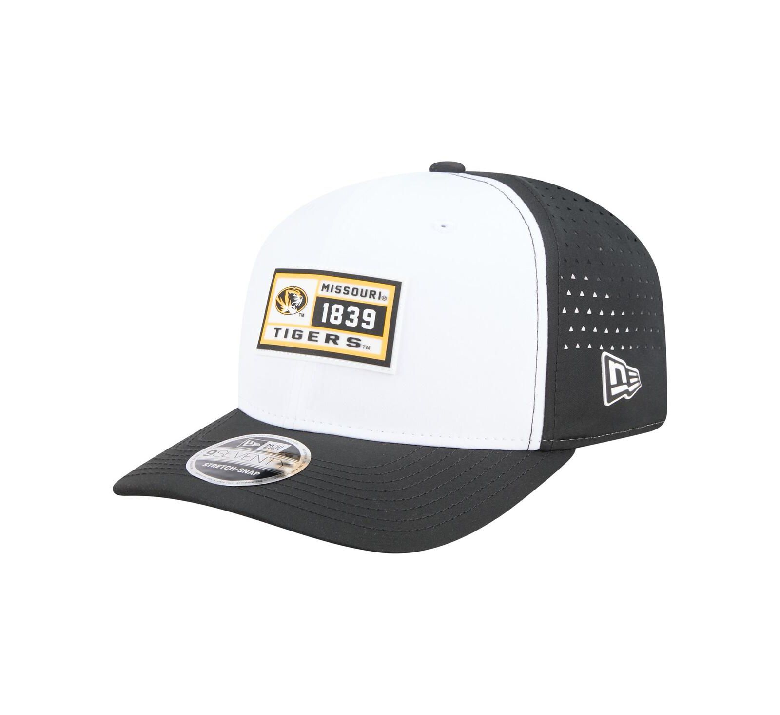 New Era Мужская кепка Missouri Tigers Perforated Patched 9SEVENTY Adjustable, белый/черный