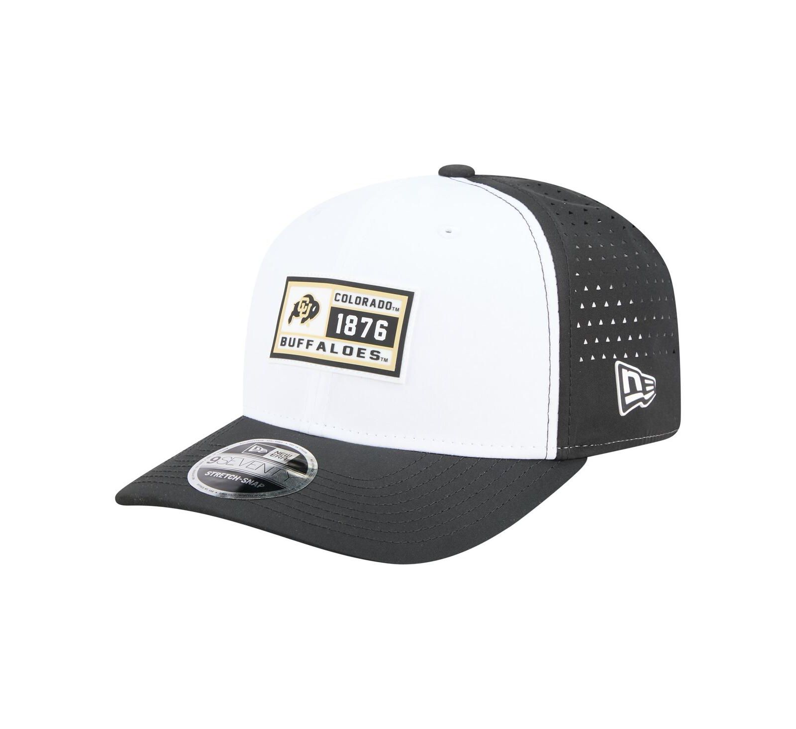 Мужская кепка New Era White/Black Colorado Buffaloes Perforated Patched 9SEVENTY Adjustable Hat